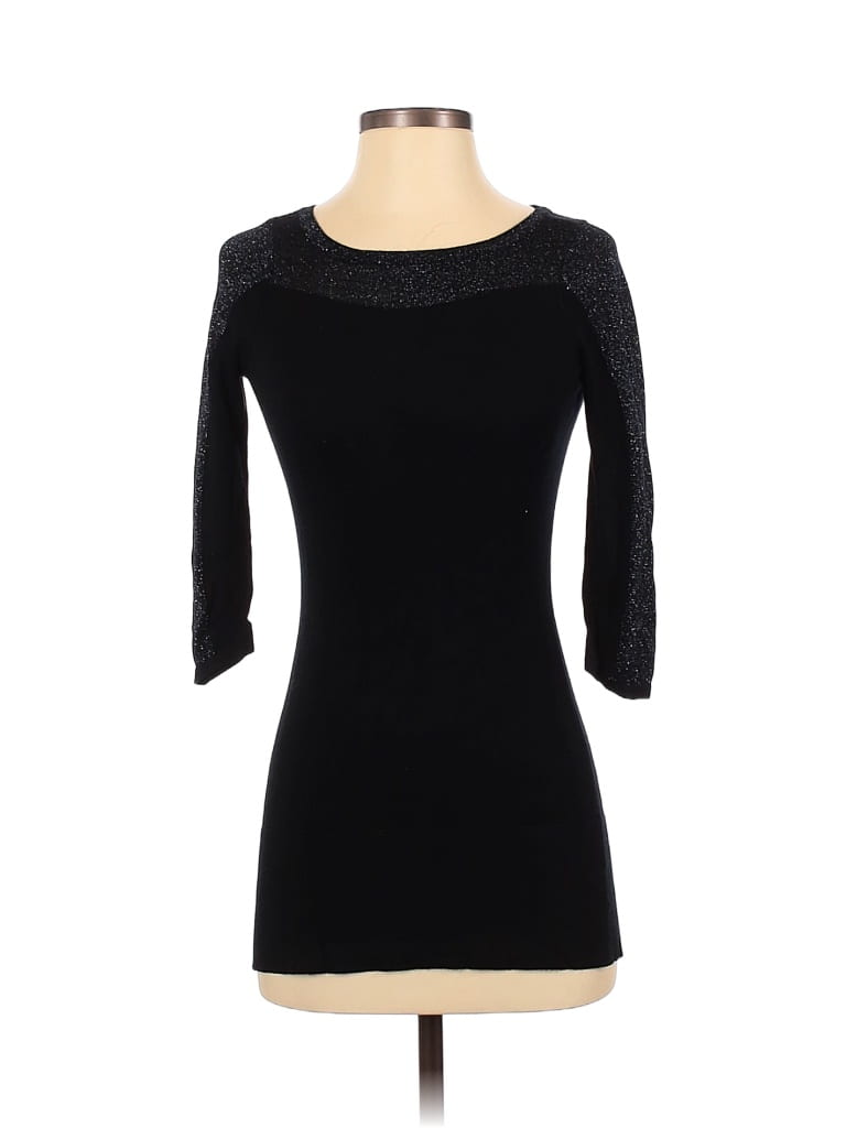 INC International Concepts Women's Short Sleeve Puff Sweater Black Size X-Large