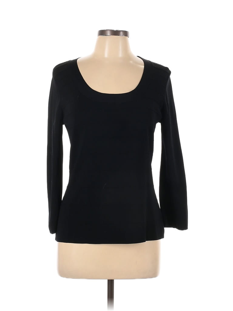 Cable & Gauge Solid Black Long Sleeve Top Size L - 48% off | thredUP