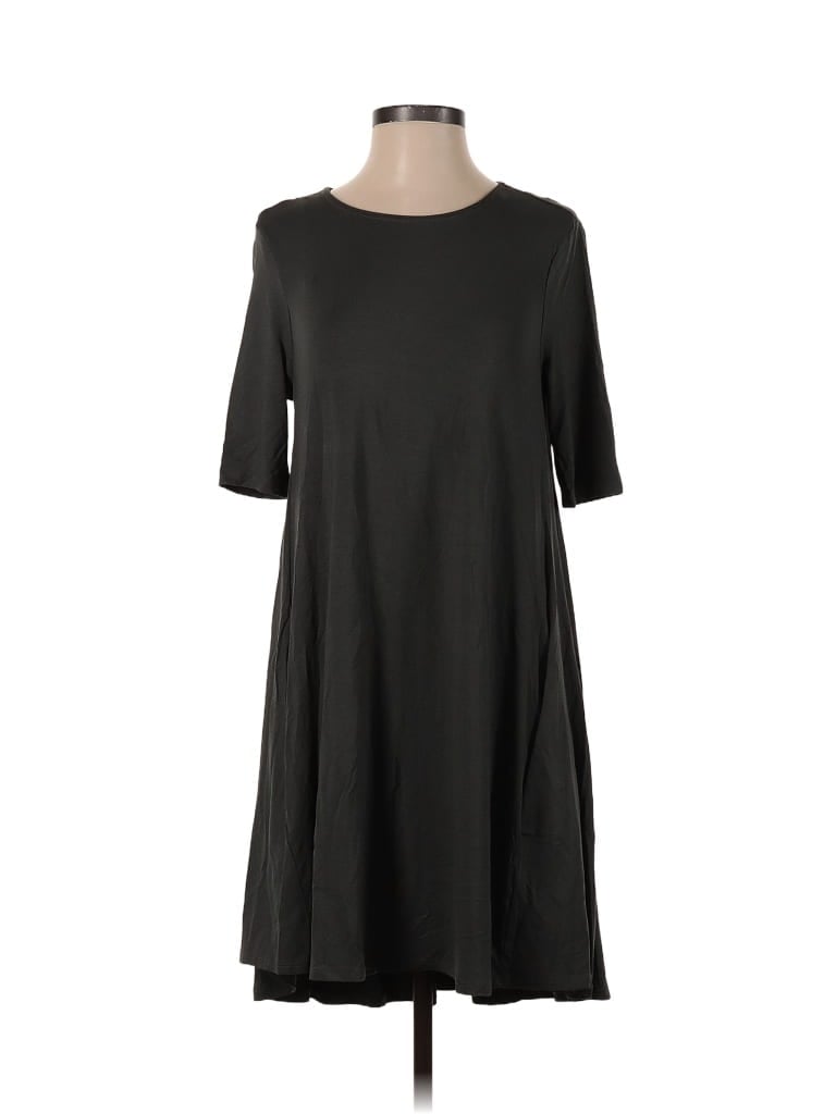 Joan Vass Solid Black Gray Casual Dress Size XS - photo 1