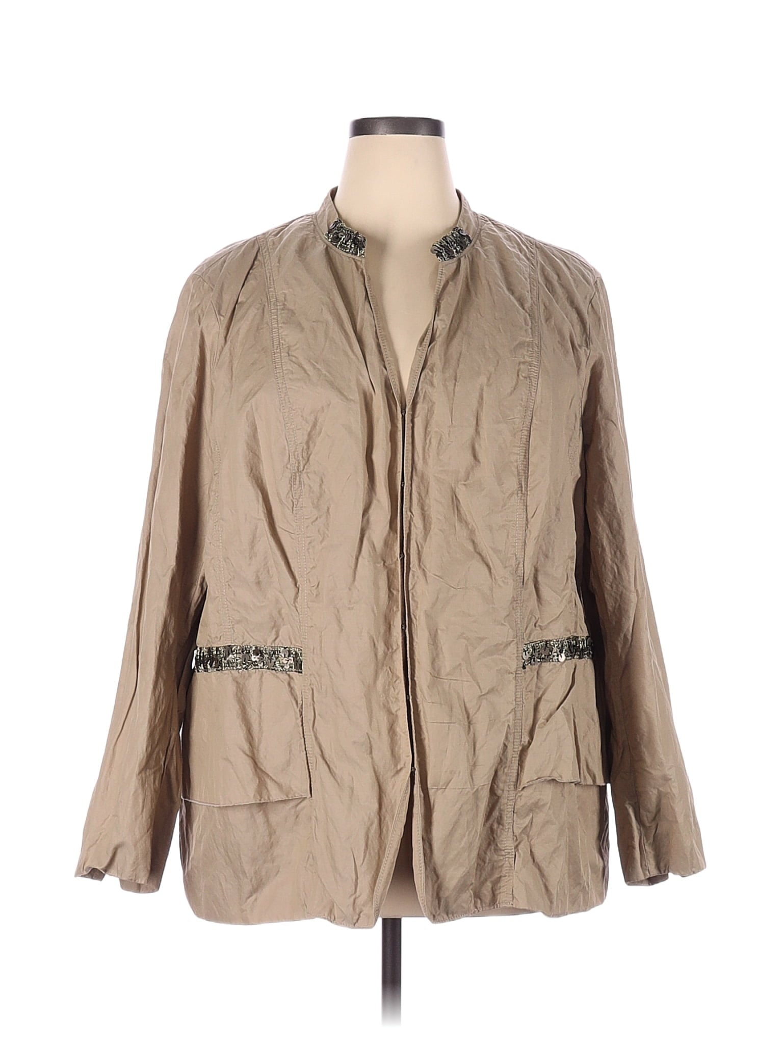 Cj Banks Solid Tan Ivory Jacket Size 4X (Plus) 78 off thredUP