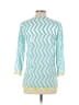 Roberta Freymann 100% Polyester Chevron-herringbone Teal 3/4 Sleeve Blouse Size XS - photo 2