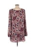 Signature 100% Polyester Floral Floral Motif Paisley Baroque Print Burgundy Pink Casual Dress Size M - photo 2
