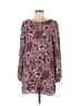 Signature 100% Polyester Floral Floral Motif Paisley Baroque Print Burgundy Pink Casual Dress Size M - photo 1