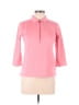Croft & Barrow Color Block Colored Pink Long Sleeve Polo Size M - photo 1