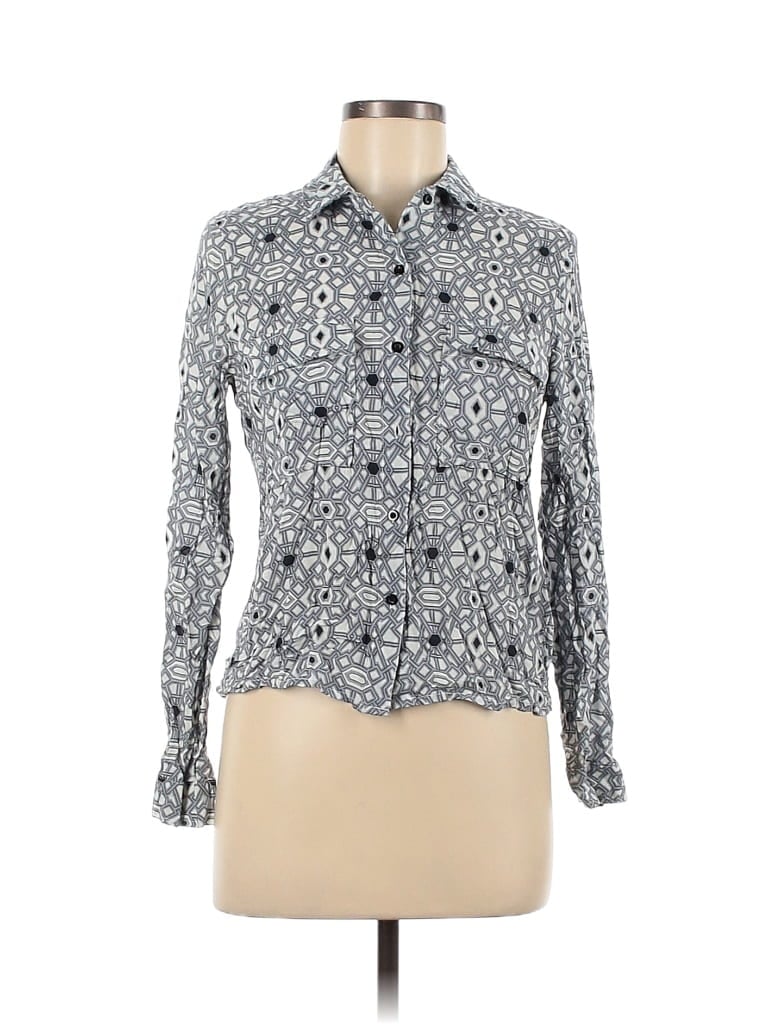 Pre-owned Jessica Simpson Long Sleeve Button Down Shirt In Blue