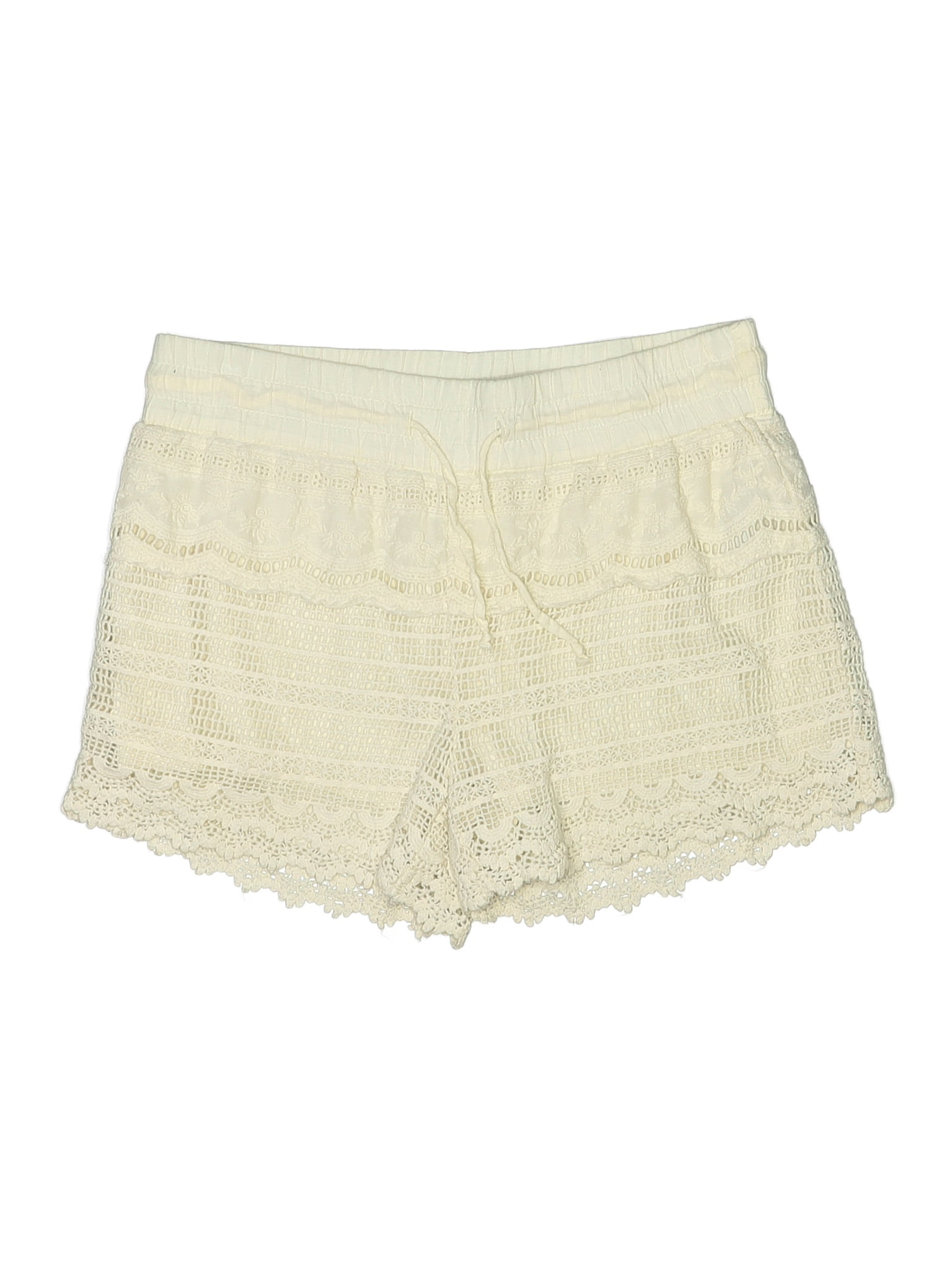 Imperial Star 100% Cotton Jacquard Damask Brocade Ivory Shorts Size 14 ...