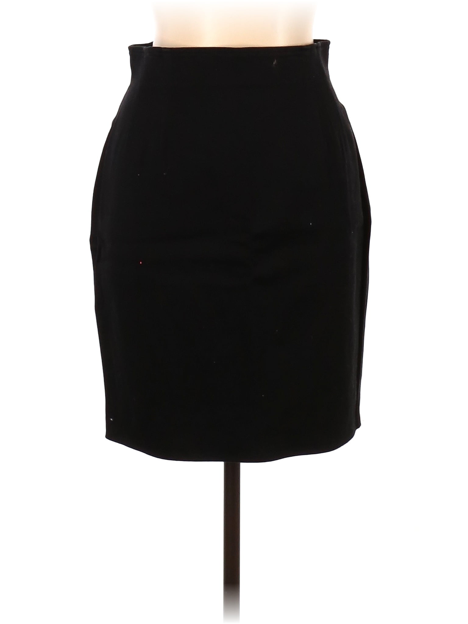 Emanuel By Emanuel Ungaro 100 Cotton Solid Black Casual Skirt Size 10