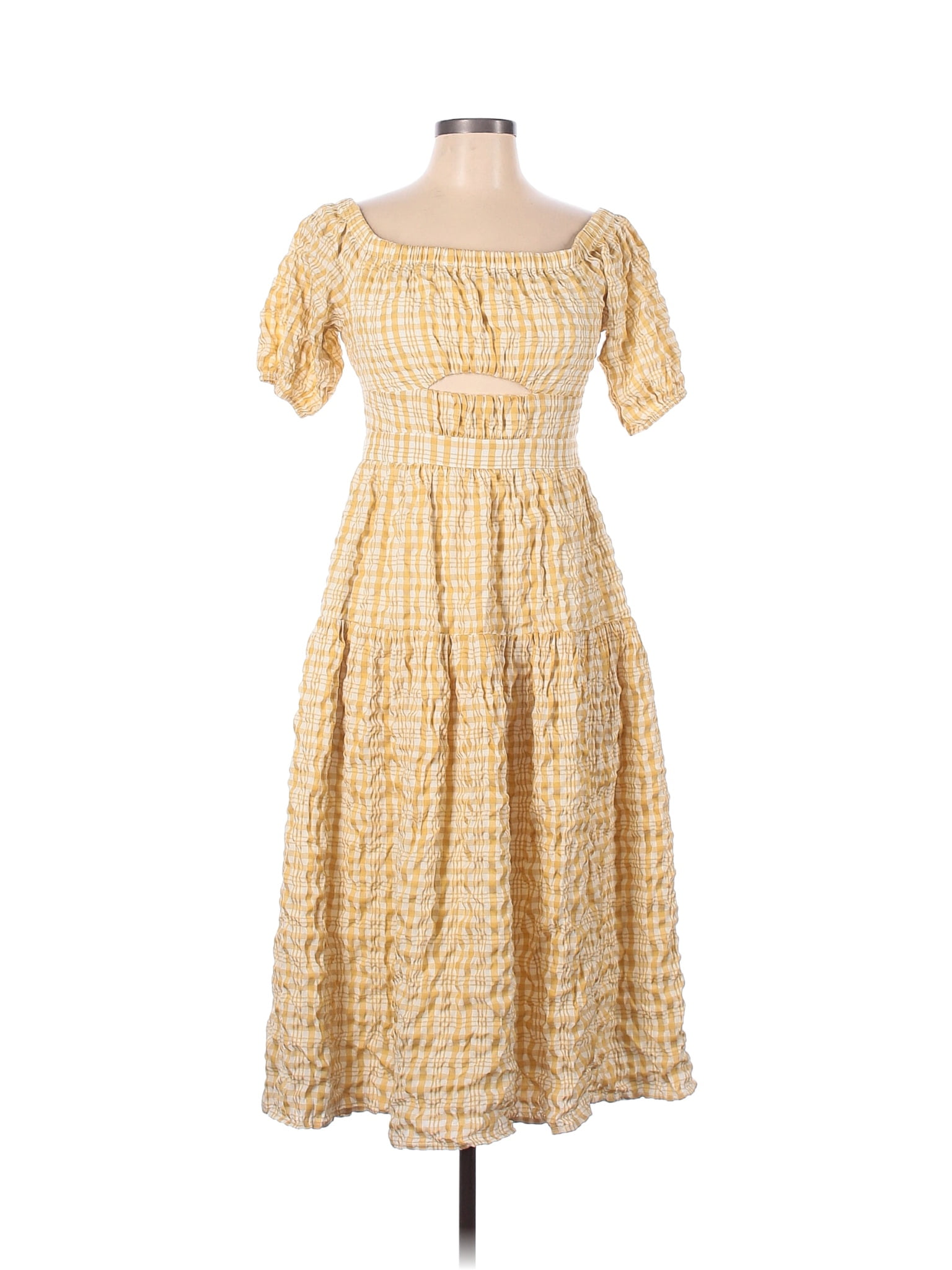 showpo 100% Cotton Yellow Casual Dress Size 10 - 56% off | thredUP
