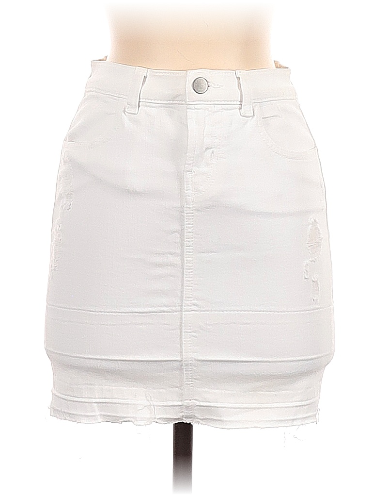 J Brand Solid White Denim Skirt 23 Waist - photo 1