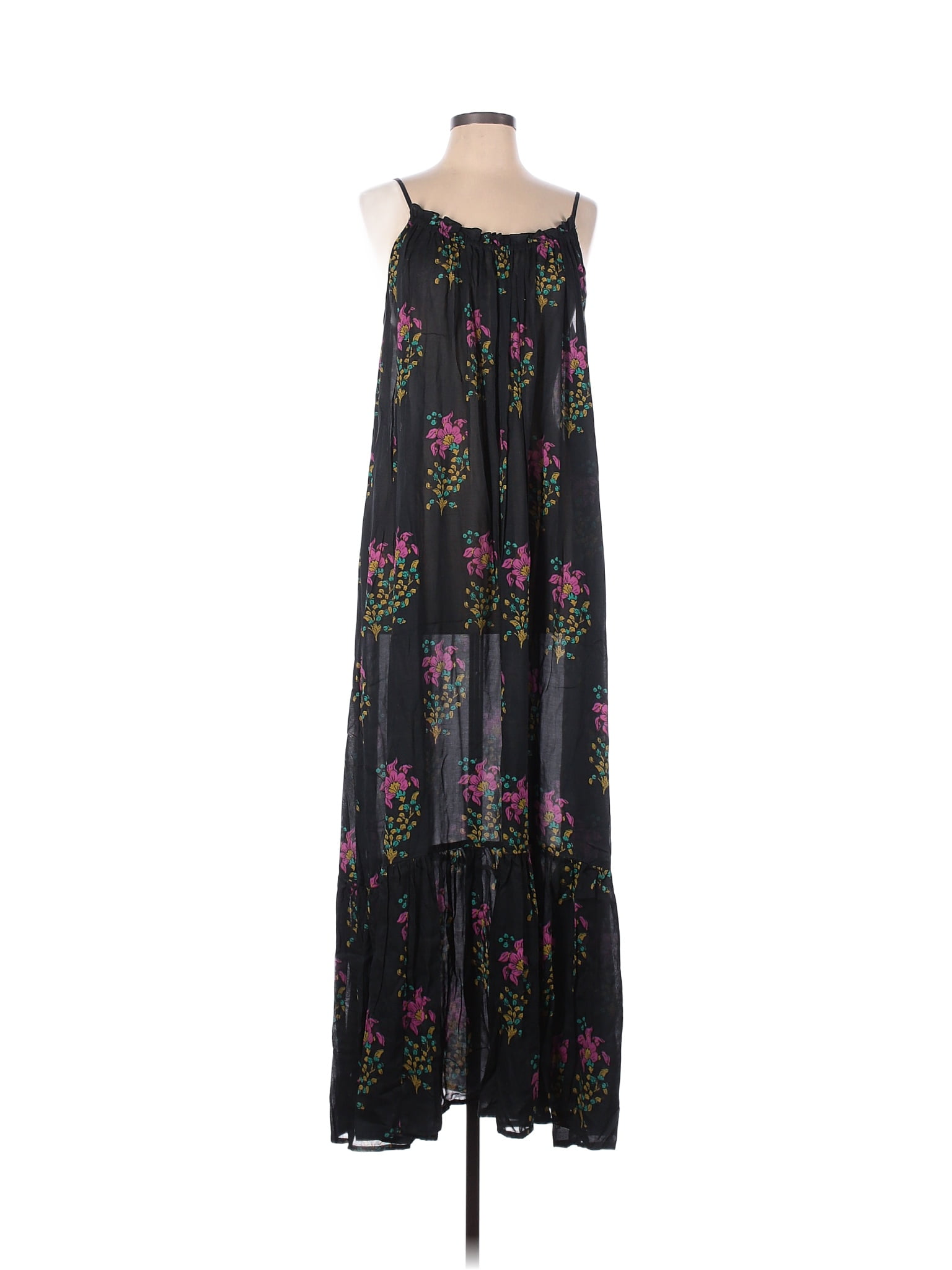 Anthropologie 100 Modal Floral Black Casual Dress Size L 64 off