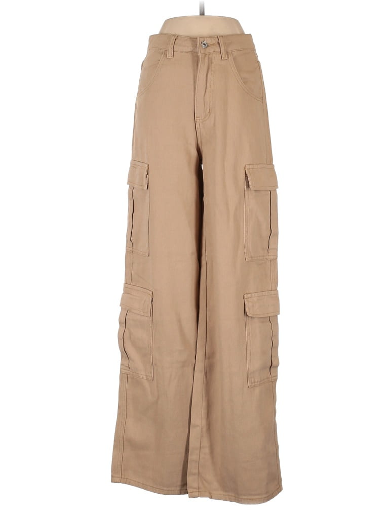 Shein 100 Cotton Solid Brown Tan Cargo Pants Size 0 37 off thredUP
