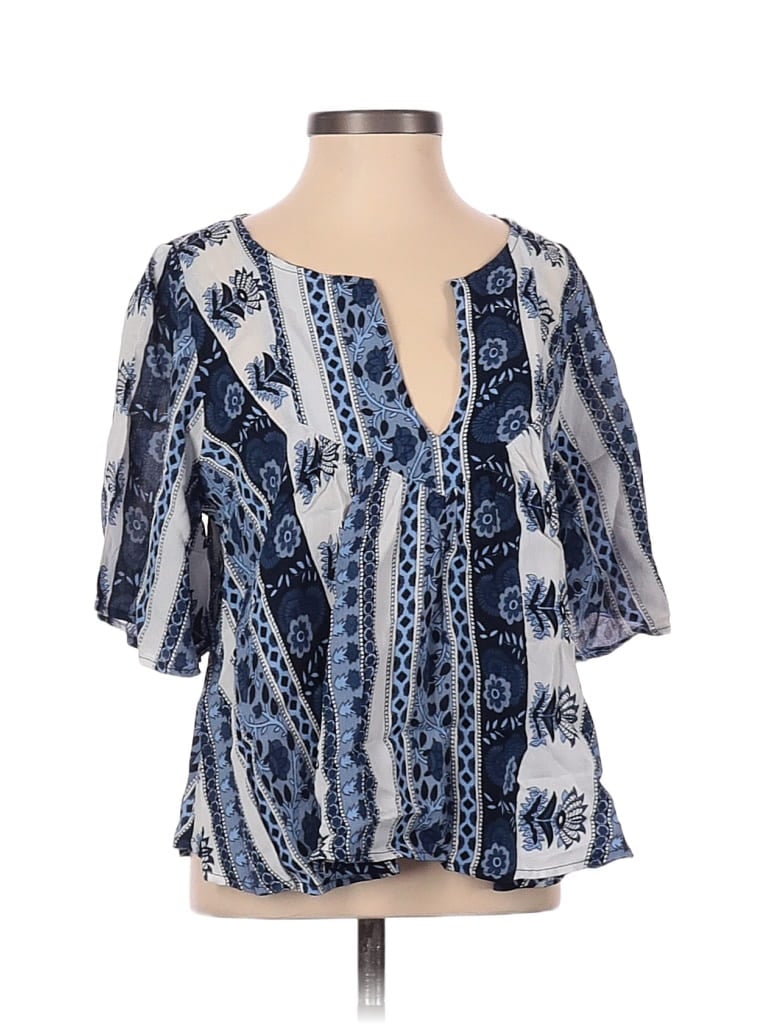 Flynn Skye 100% Rayon Blue Short Sleeve Blouse Size Sm (1) - photo 1