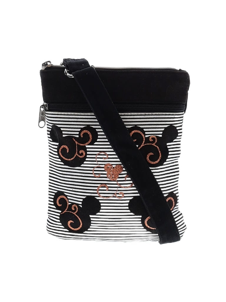 Disney Parks Graphic Stripes Multi Color Black Crossbody Bag One Size