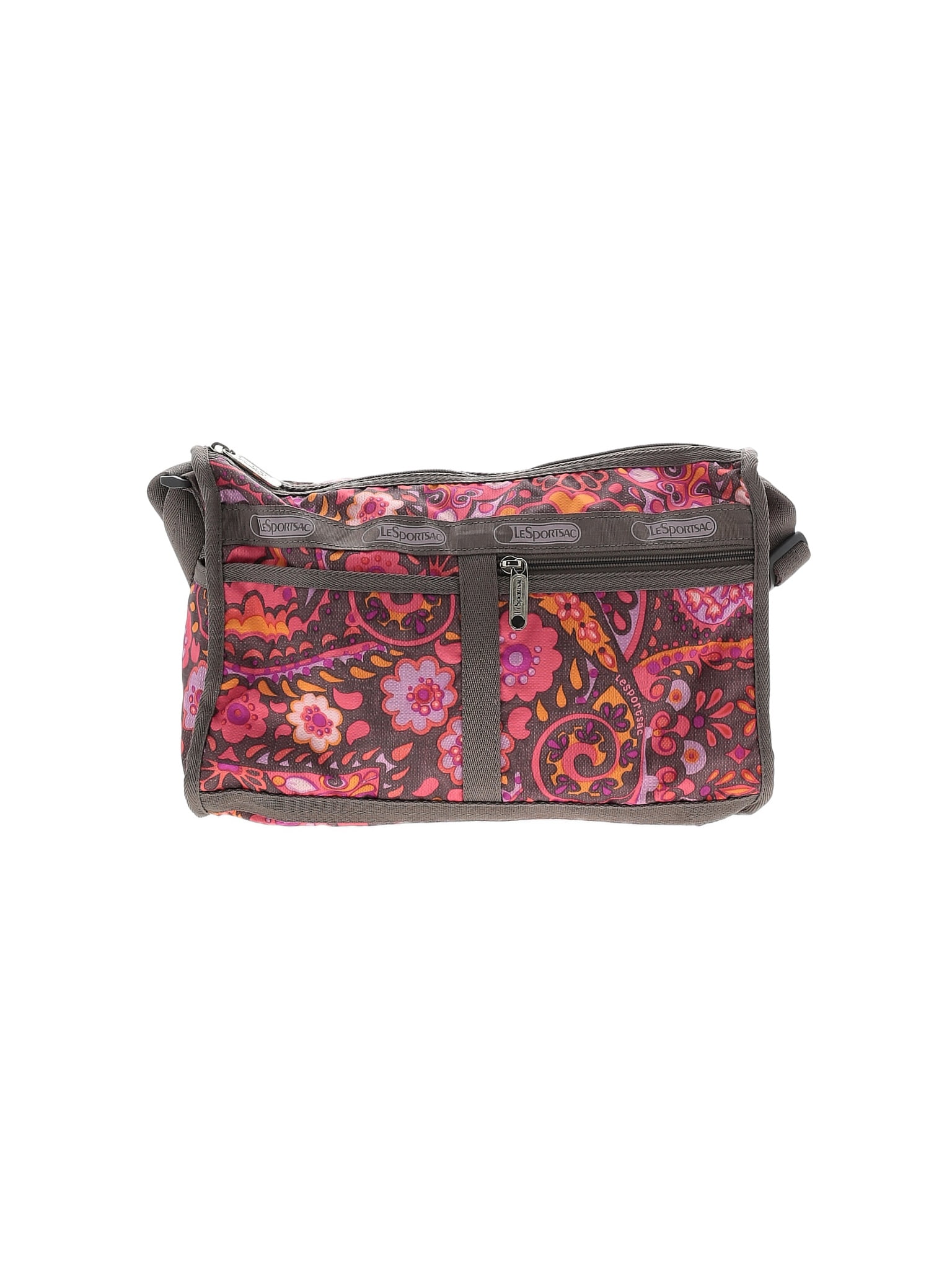 LeSportsac 100 Polyester Color Block Floral Multi Color Pink Crossbody