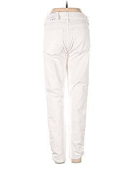 Ann Taylor LOFT Cinched Hem Slim Pocket Skinny Crop Jeans in White (view 2)