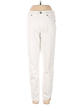 Ann Taylor LOFT Cinched Hem Slim Pocket Skinny Crop Jeans in White (view 1)