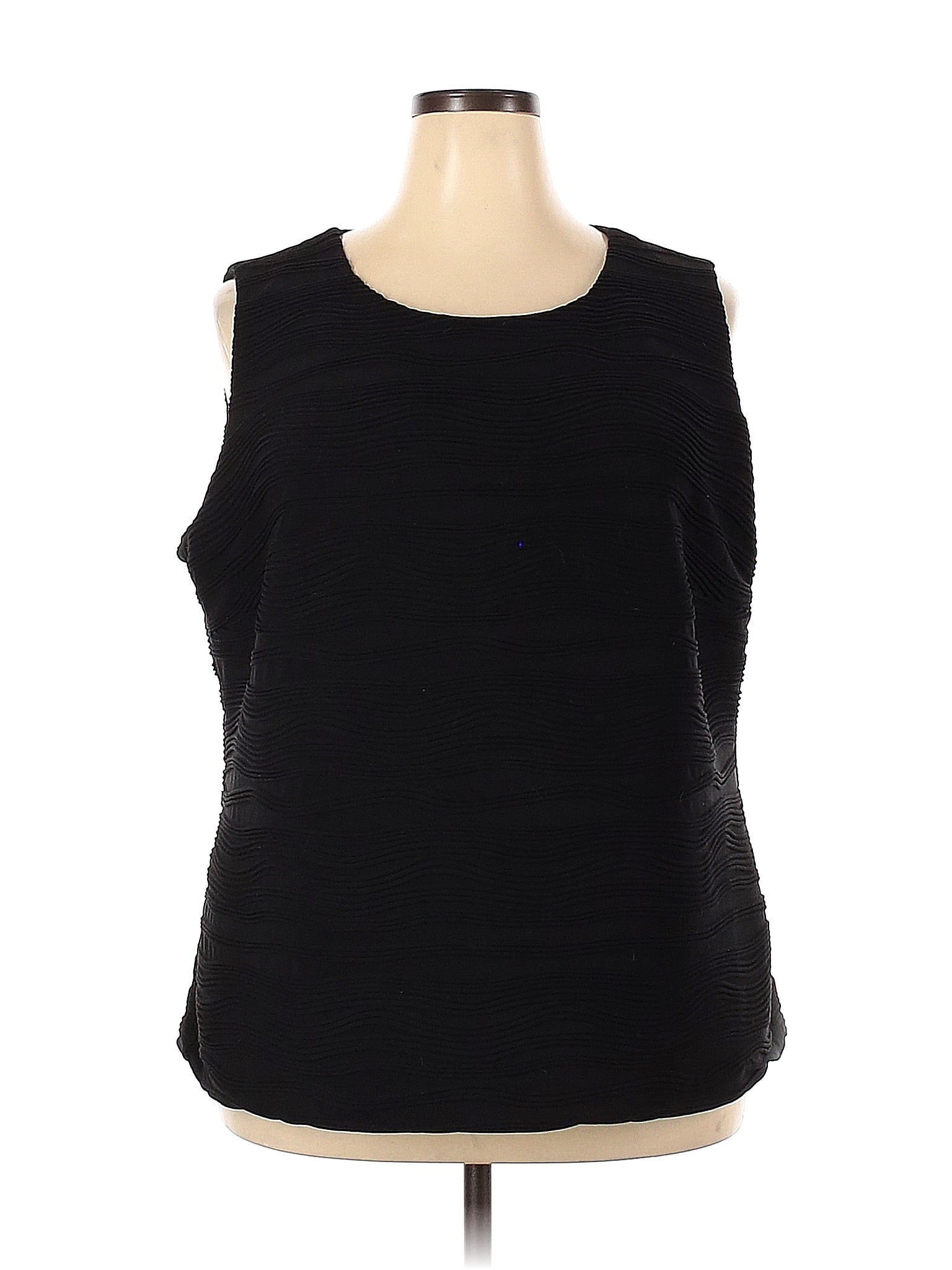 Calvin Klein Polka Dots Black Sleeveless Top Size 2X (Plus) - 69% off ...