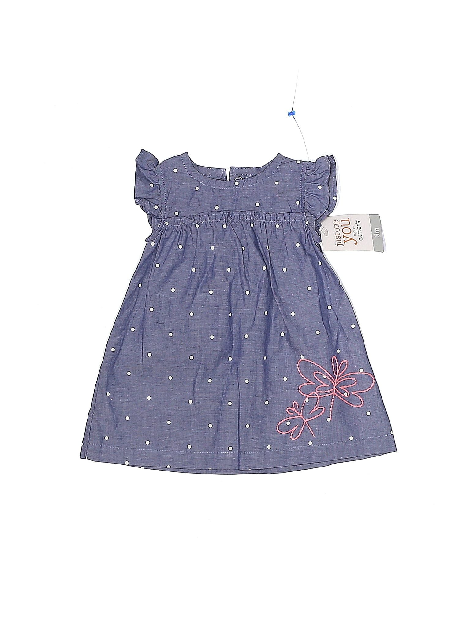Just One You Made by Carter's 100 Cotton Blue Dress Size 3 mo 25