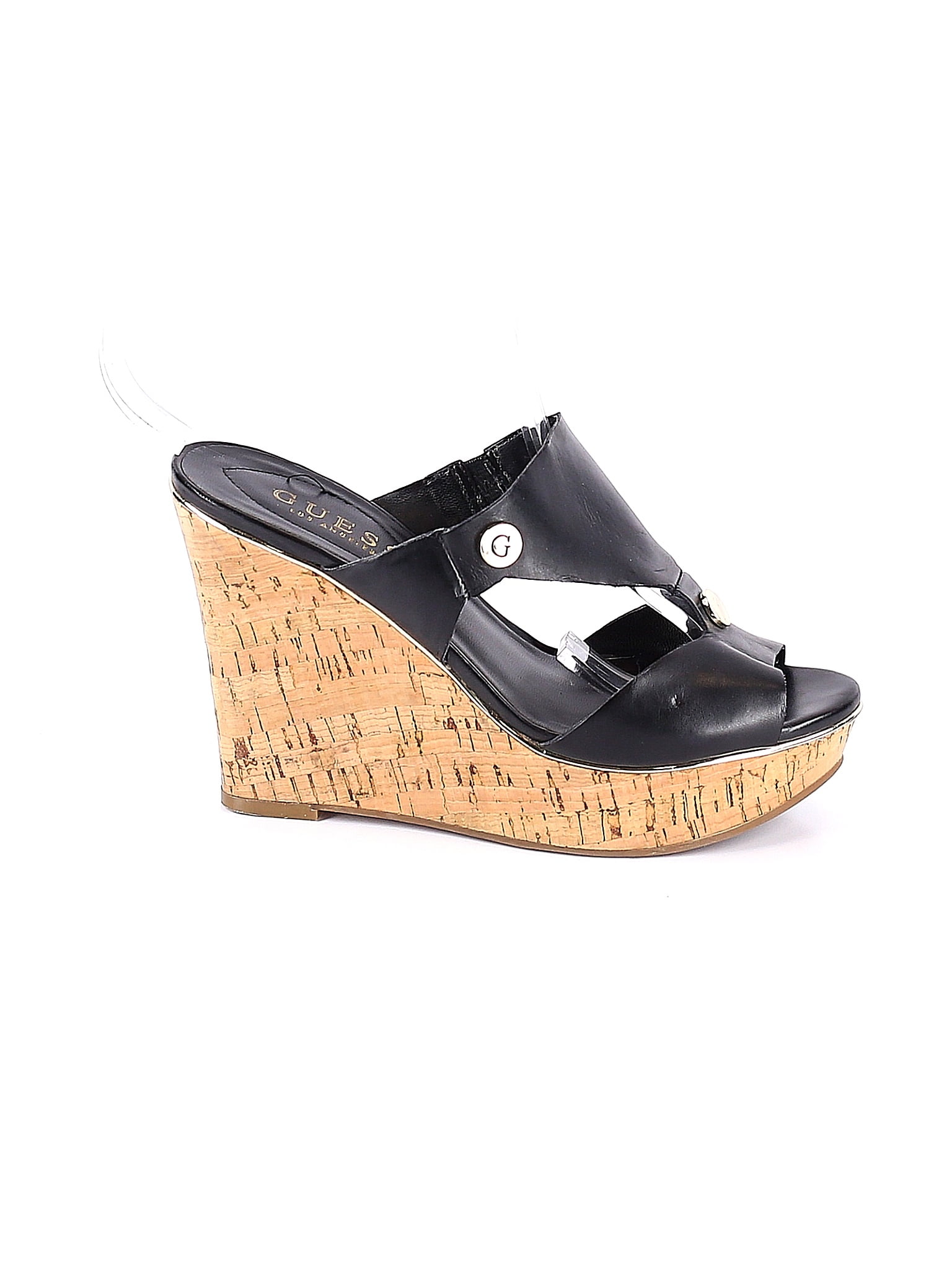 guess black wedges