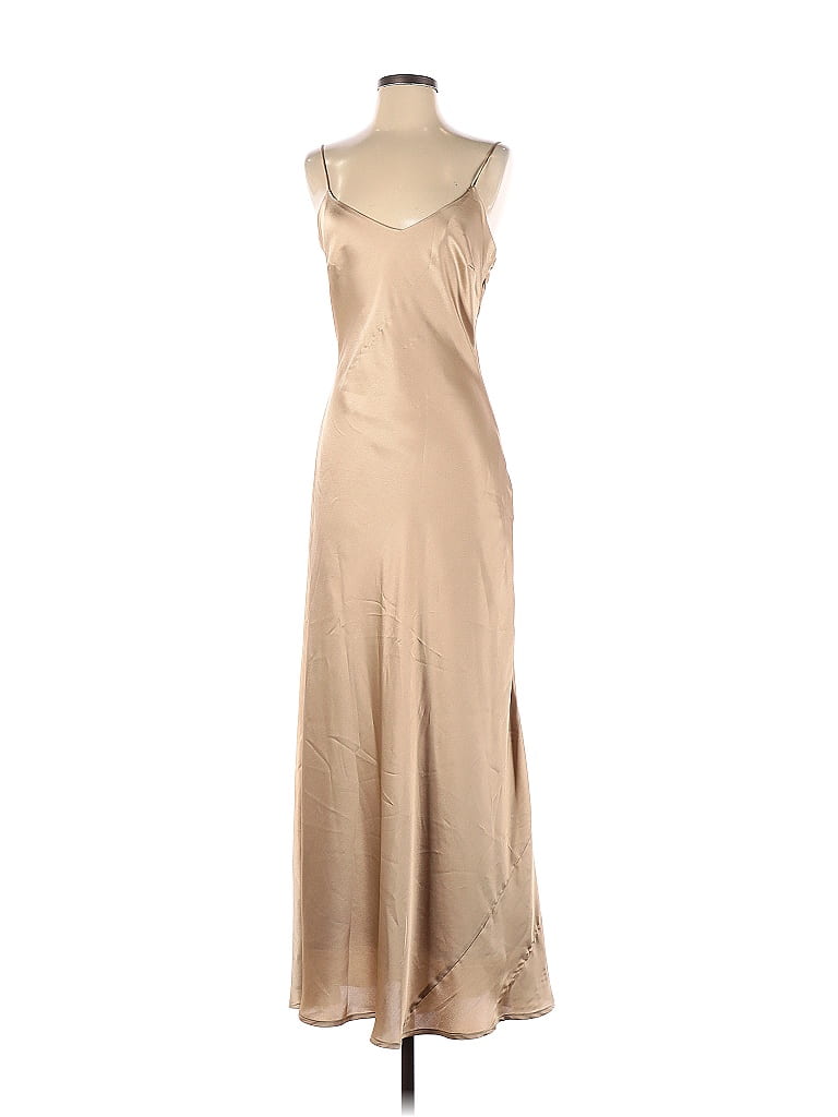 Zuhair Murad 100% Polyester Solid Tan Gold Cocktail Dress Size 4 - 77% ...