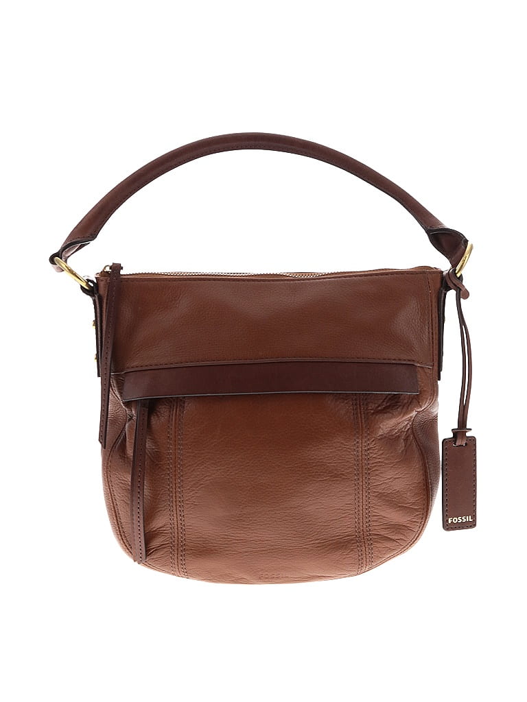 Fossil Solid Brown Leather Shoulder Bag One Size - 69% off | thredUP