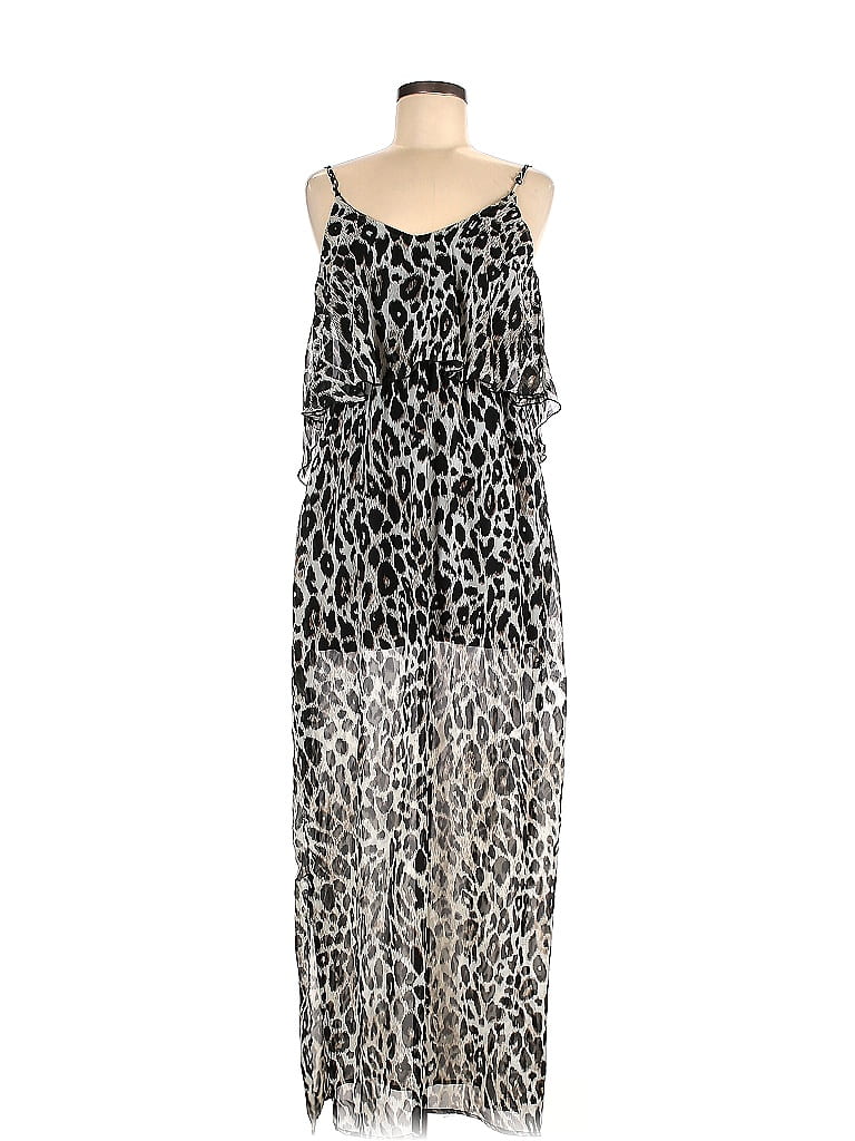 Wet Seal 100% Polyester Animal Print Leopard Print Silver Casual Dress Size M - photo 1