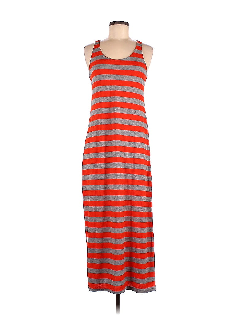 Assorted Brands Stripes Orange Casual Dress Size M - photo 1