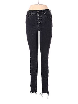 Madewell Tall 9" Mid-Rise Skinny Jeans in Berkeley Black: Button-Through Edition (view 1)