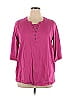 Catherines Pink Long Sleeve Henley Size 0X (Plus) - photo 1