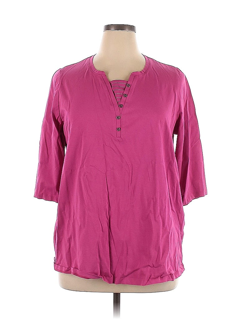 Catherines Pink Long Sleeve Henley Size 0X (Plus) - photo 1