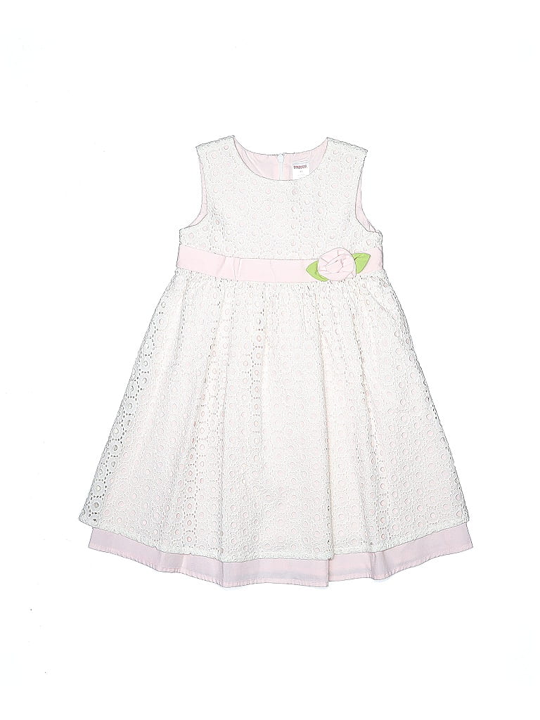 Gymboree 100% Cotton White Pink Special Occasion Dress Size 4T - photo 1