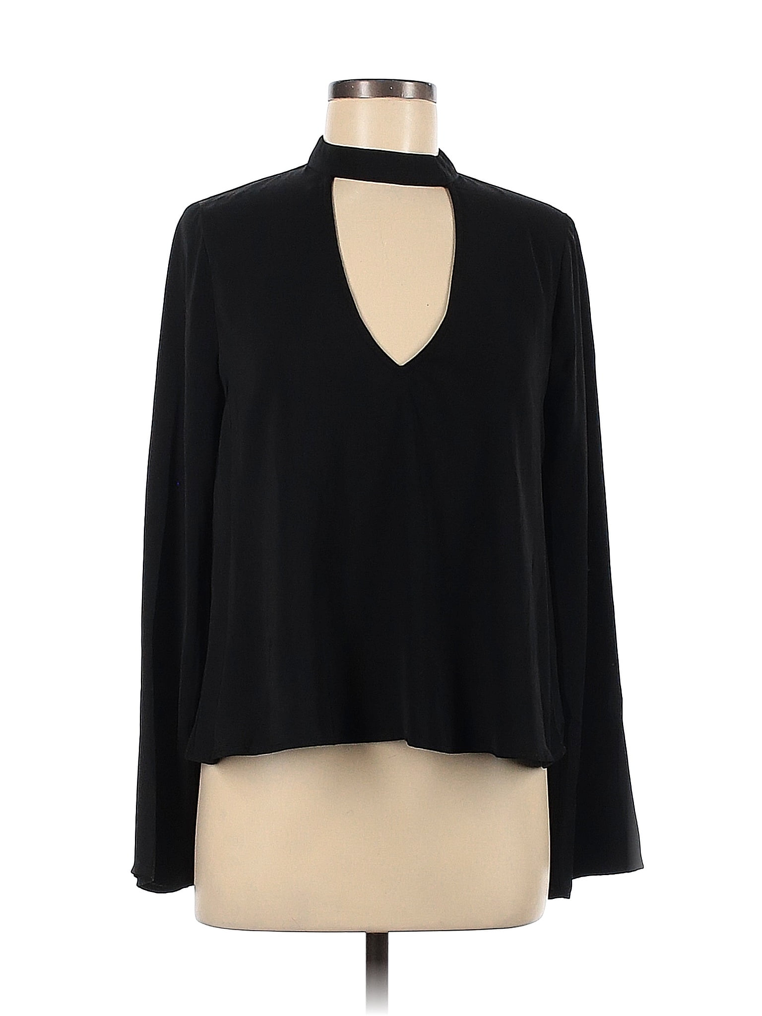 Tobi Solid Black Long Sleeve Blouse Size M 82 Off Thredup