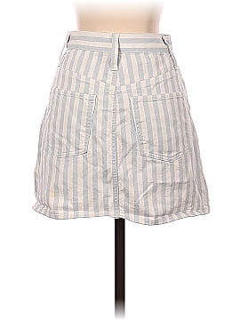 Madewell Stretch A-Line Mini Skirt in Pompano Stripe: Button-Front Edition (view 2)