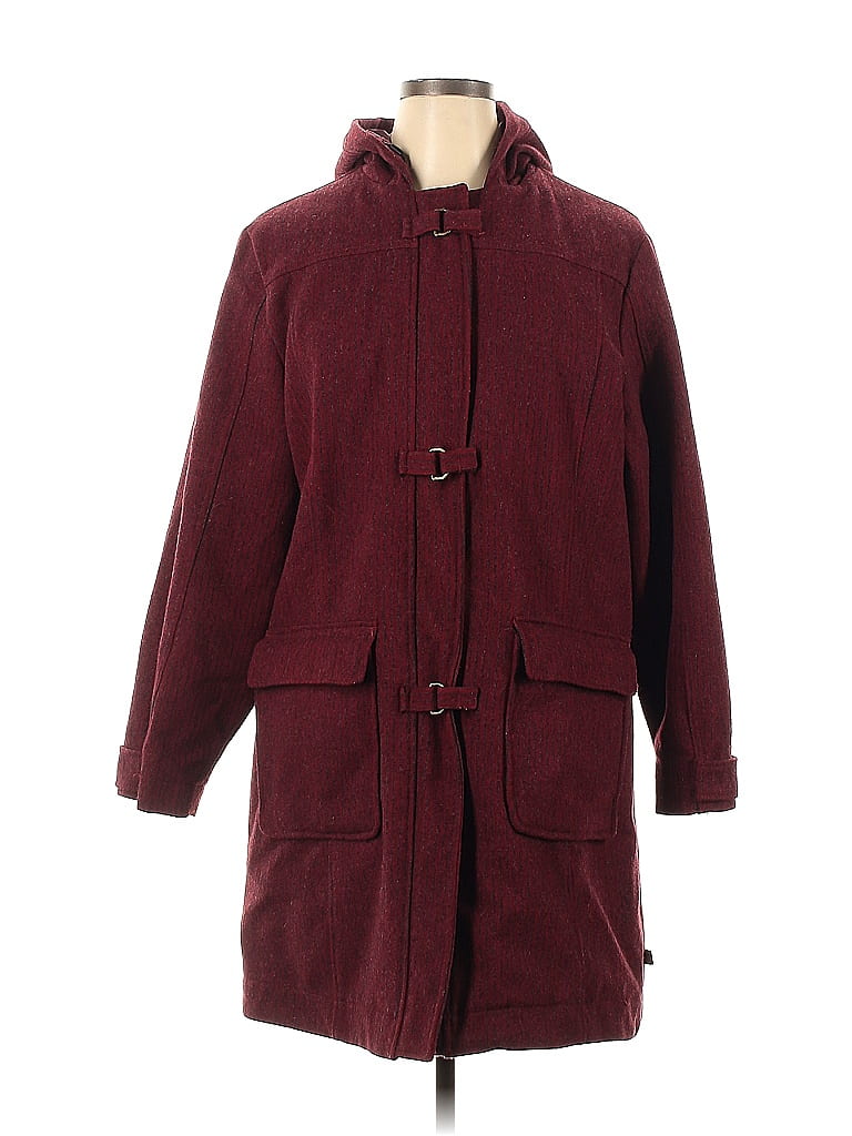 Woolrich Solid Red Burgundy Wool Coat Size XL - 70% off | thredUP