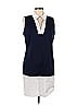Sail to Sable Color Block Solid Navy White Casual Dress Size L - photo 1