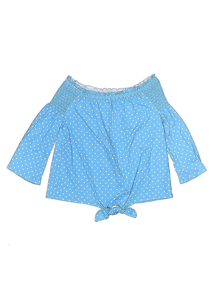 Cloud Chaser 100% Cotton Polka Dots Blue 3/4 Sleeve Top Size XL - photo 1