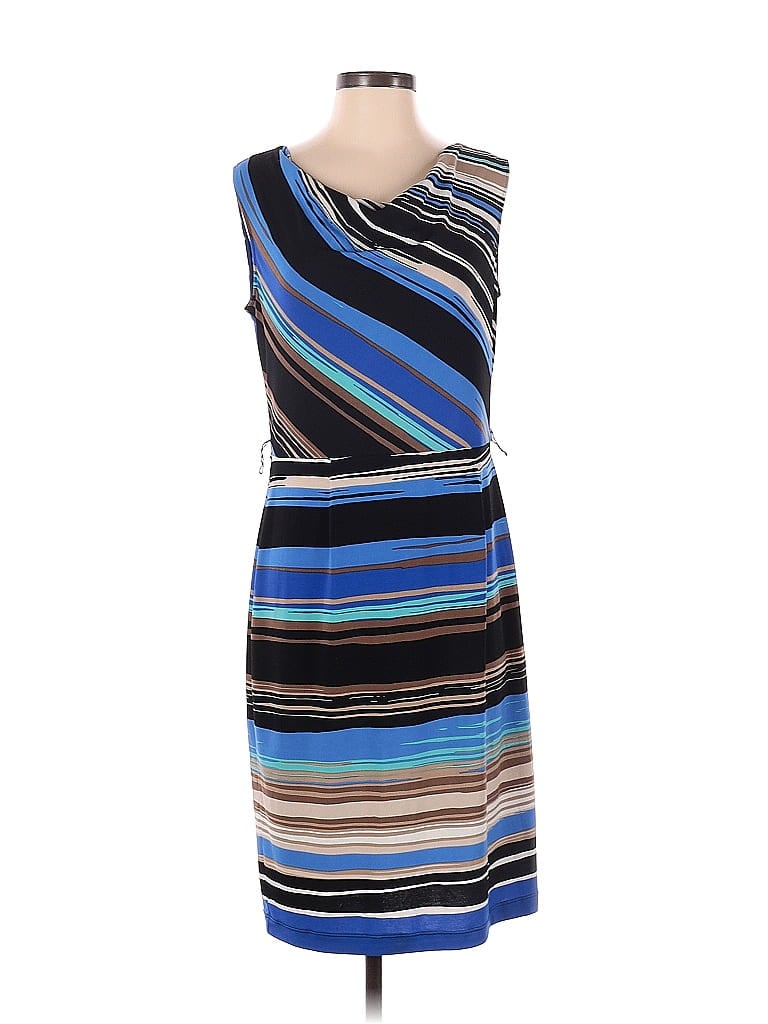 Jones Studio Stripes Multi Color Blue Casual Dress Size S - photo 1