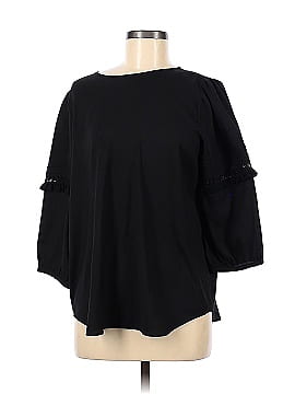Ann Taylor LOFT Lace Inset Ruffle Sleeve Top (view 1)