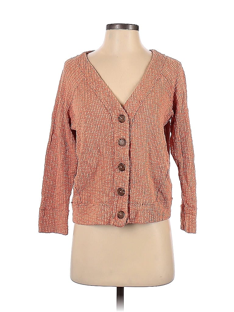 Two By Vince Camuto Color Block Solid Orange Cardigan Size S Off