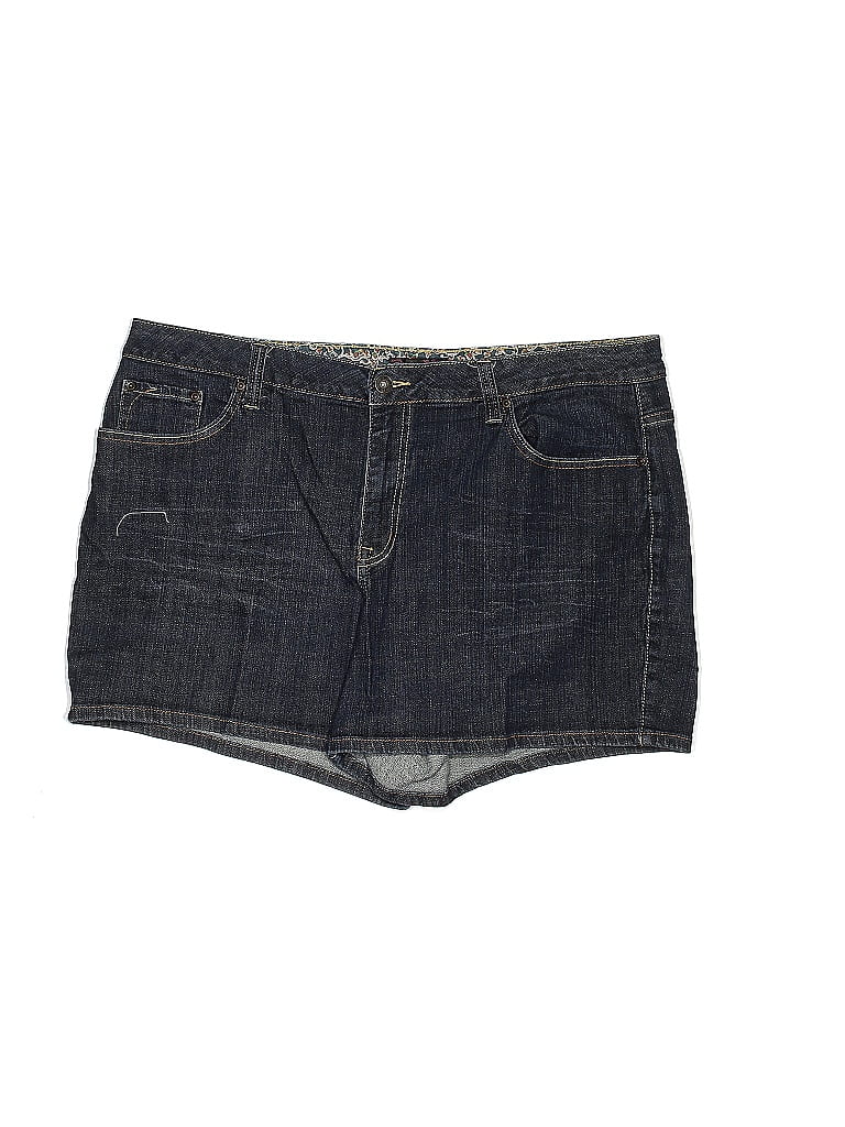 Deluxe by LA Blues Solid Blue Denim Shorts Size 20 (Plus) 42 off