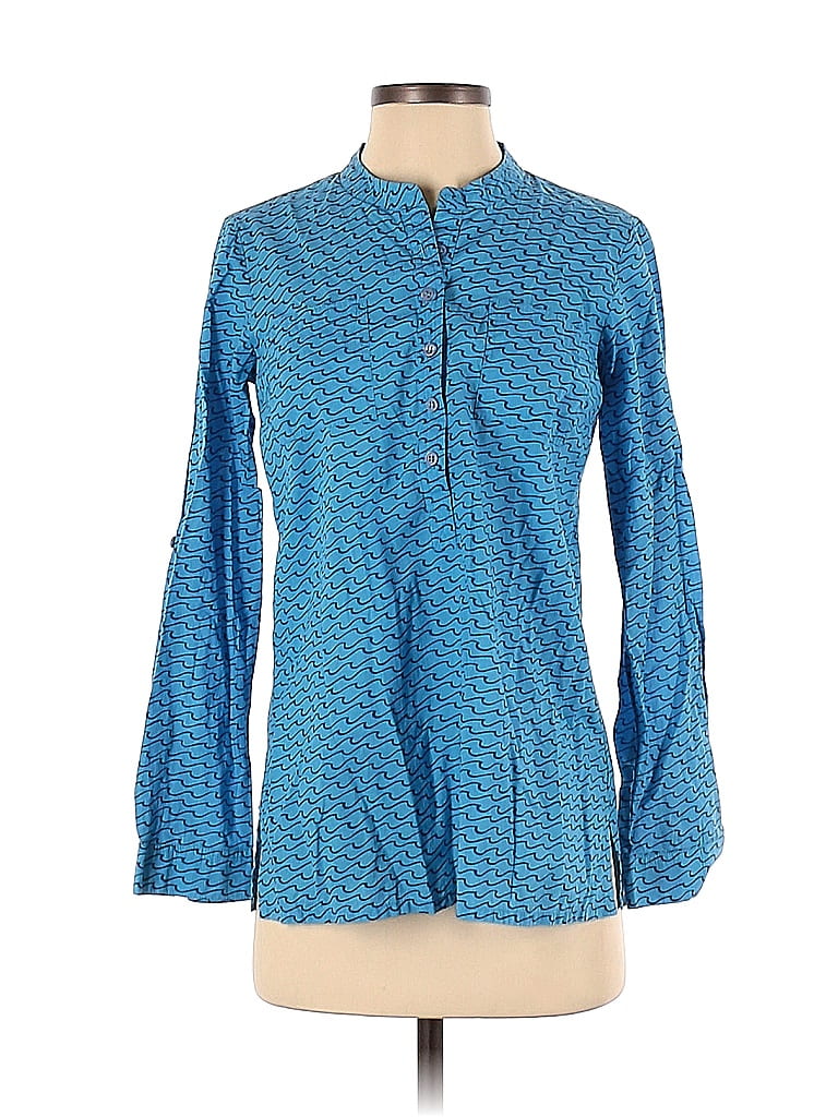 Rikshaw Design 100% Cotton Blue Long Sleeve Blouse Size S - 61% off ...