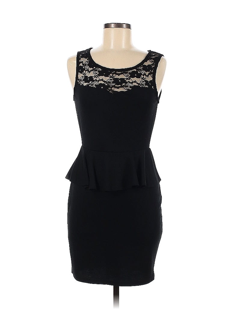 Soprano Solid Black Cocktail Dress Size M - photo 1
