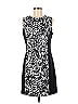 New York & Company Jacquard Damask Graphic Zebra Print Black Casual Dress Size 8 - photo 1