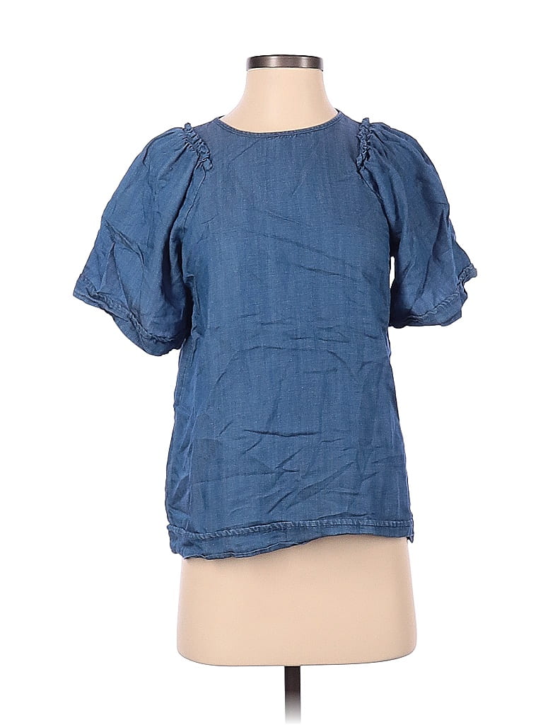Ann Taylor LOFT Blue Short Sleeve Blouse Size XS (Petite) - 79% off ...