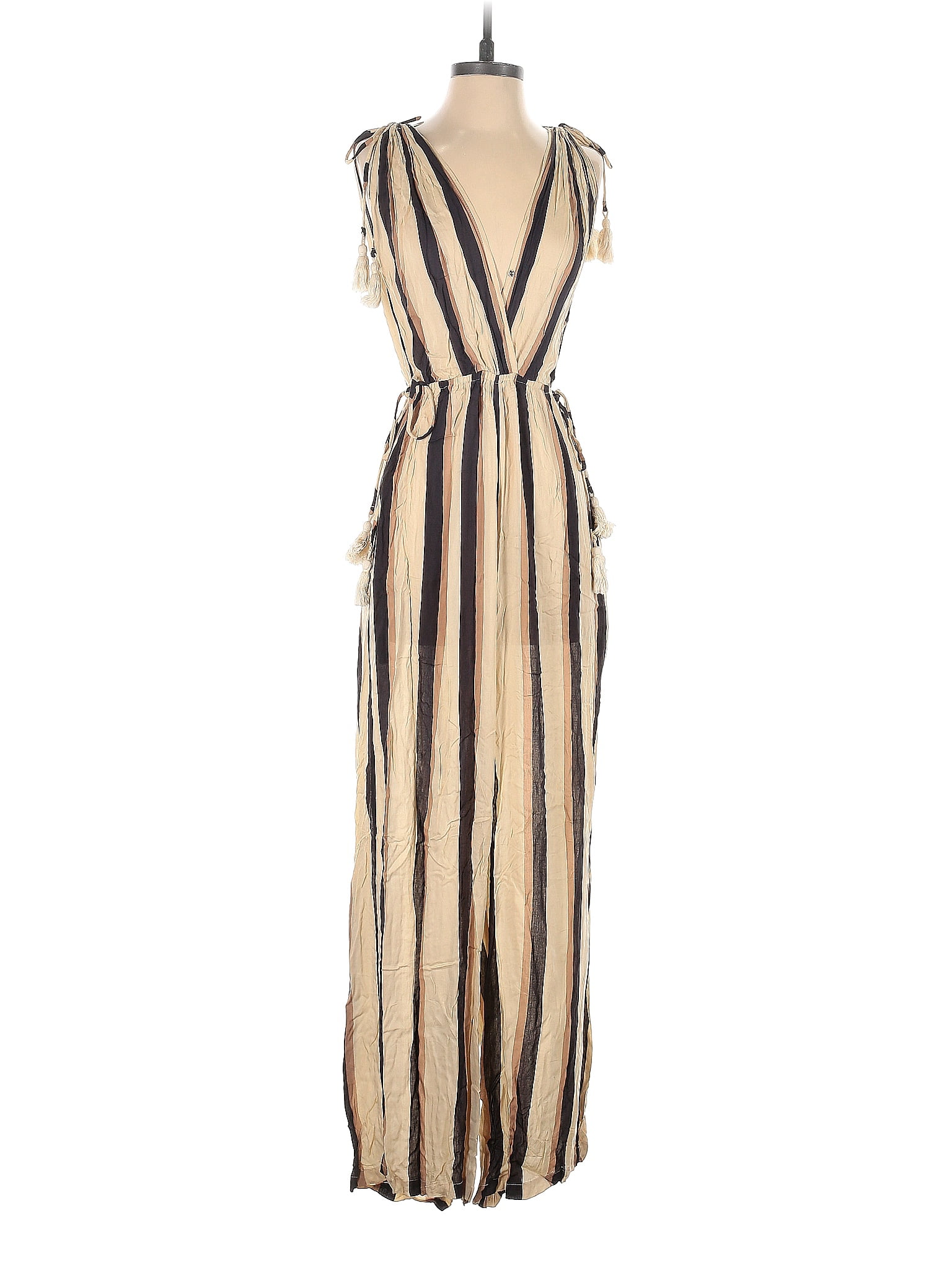 Cool Change Stripes Multi Color Tan Jumpsuit Size M 82 off thredUP