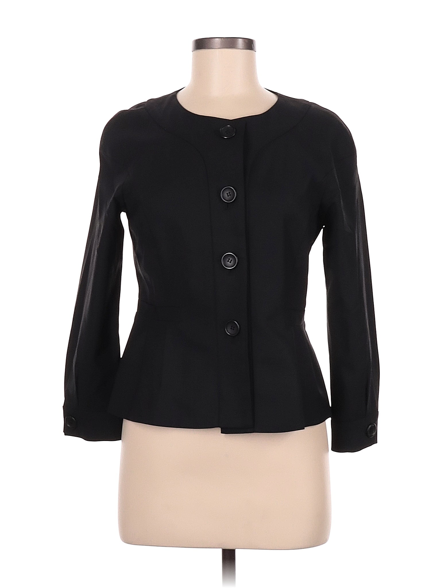 Theory Solid Black Jacket Size 6 - 80% off | thredUP