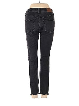 Madewell Petite 9" Mid-Rise Skinny Jeans in Berkeley Black: Button-Through Edition (view 2)