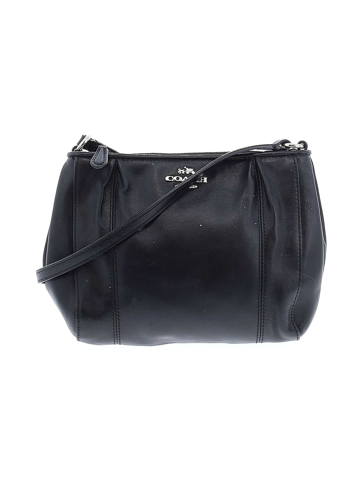 Coach Factory 100 Leather Solid Black Leather Crossbody Bag One Size