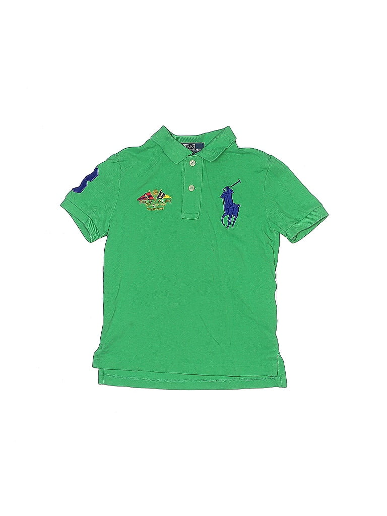 Polo By Ralph Lauren 100 Cotton Solid Green Short Sleeve Polo Size 5