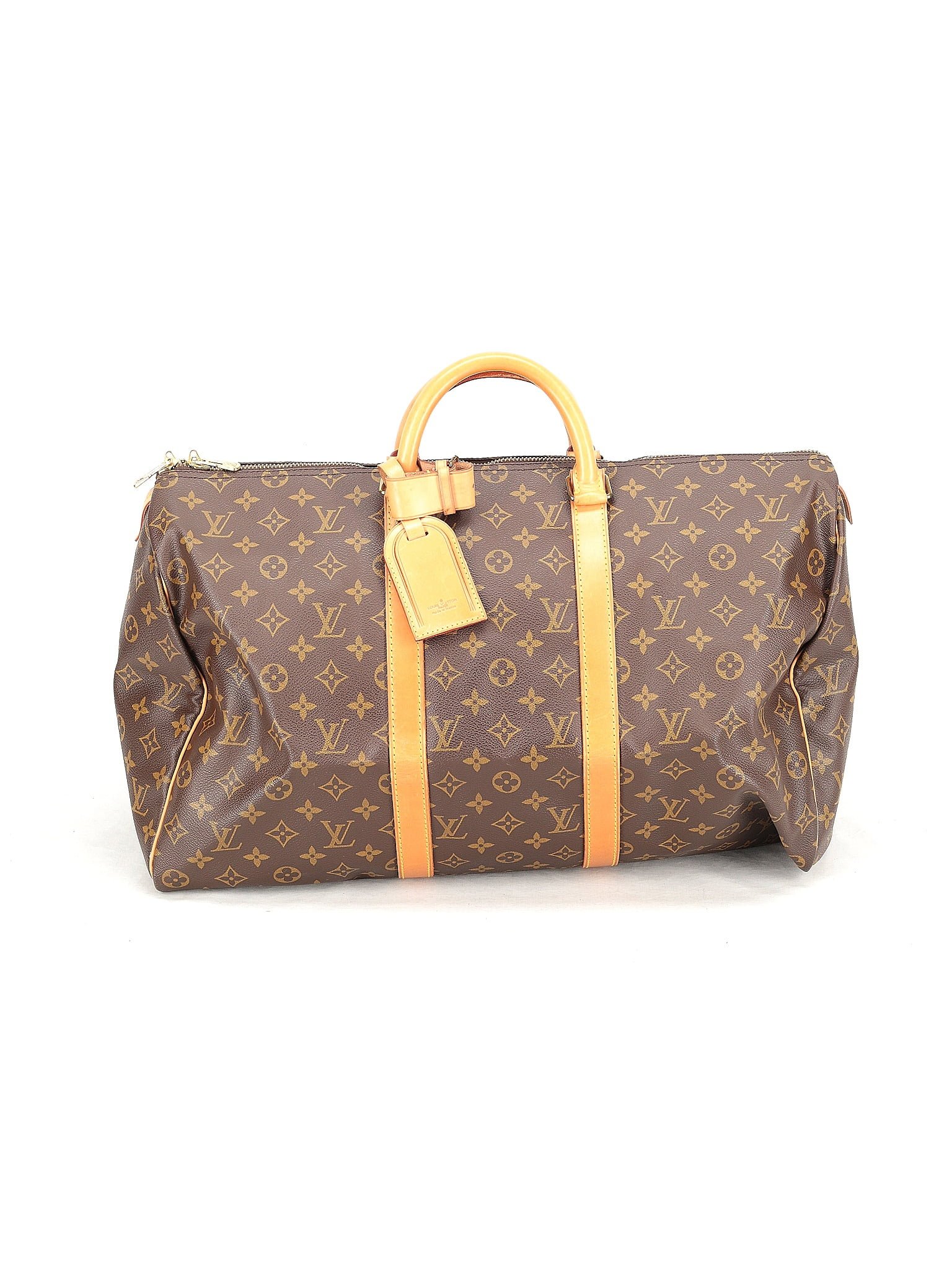 Louis Vuitton 100% Coated Canvas Brown Monogram Canvas Keepall